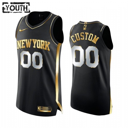Kinder NBA New York Knicks Trikot Benutzerdefinierte 2020-21 Schwarz Golden Edition Swingman